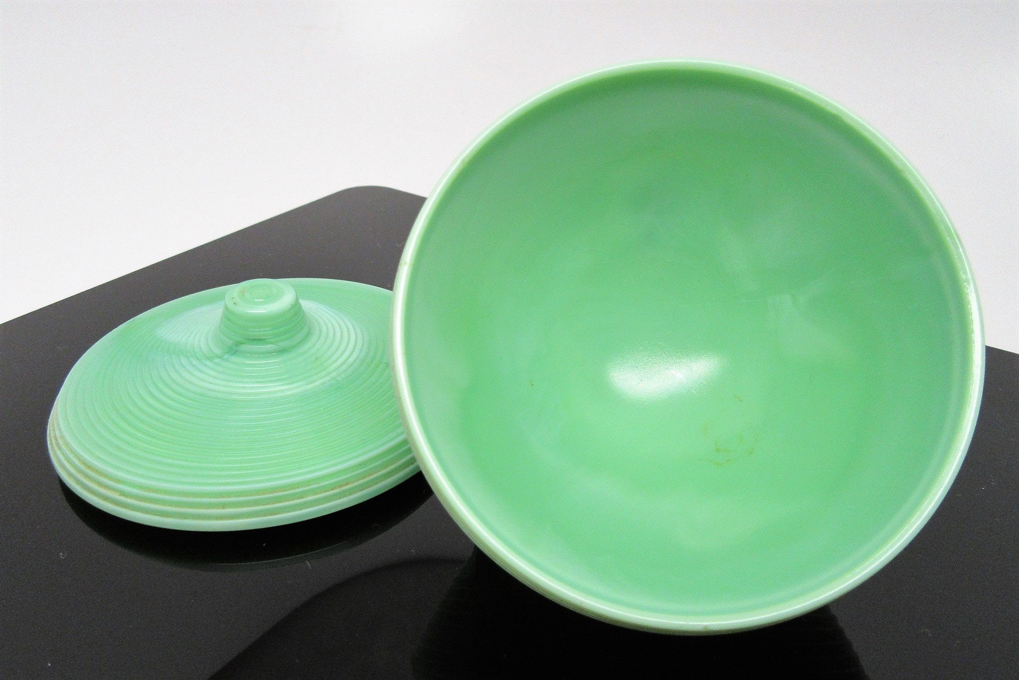 Vintage Jadeite Trinket dish Etsy