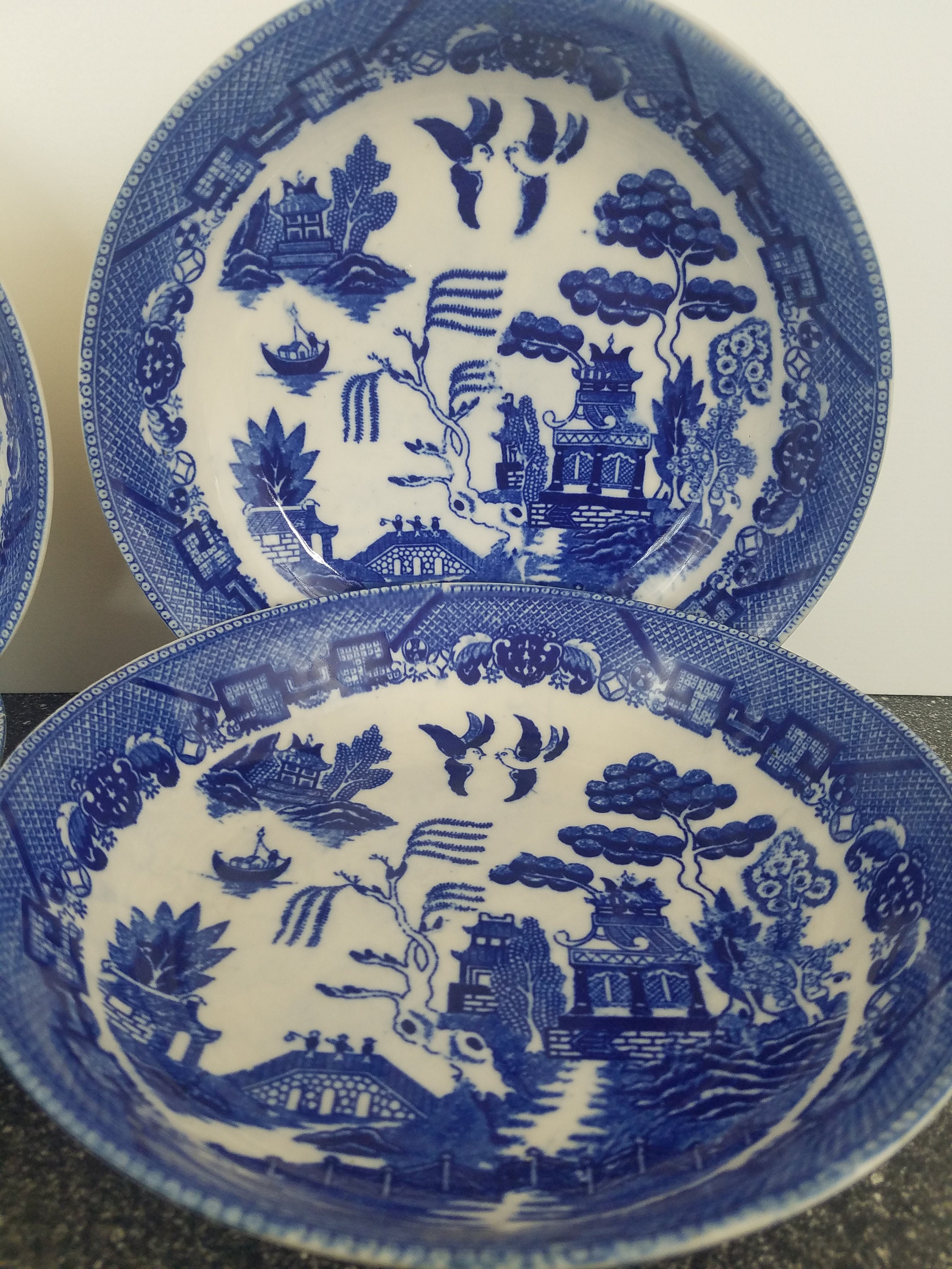 Y. S. Blue Willow soup bowls set of 4 Etsy