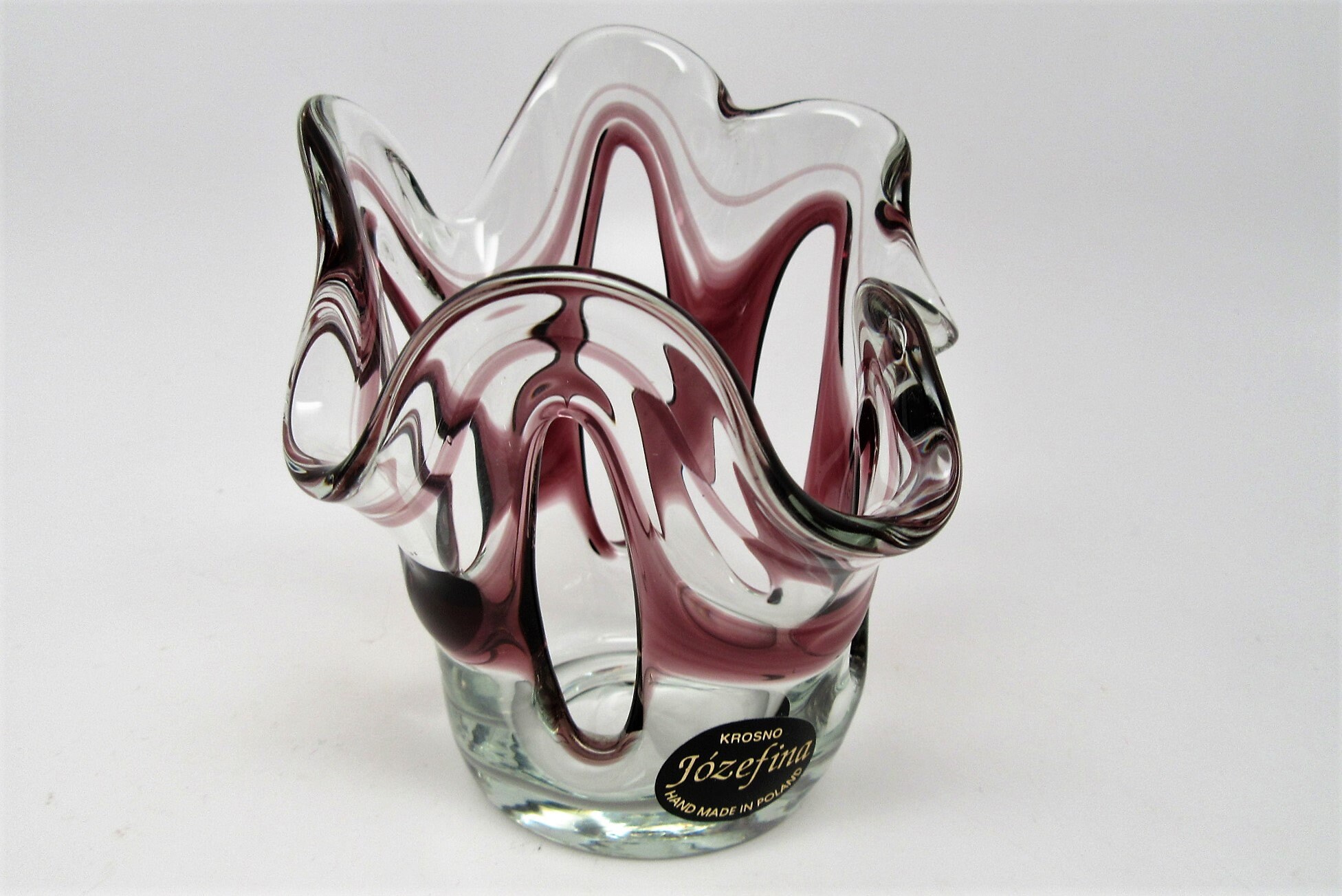 Krosno Jozefina candle holder handcrafted in Poland glass Etsy