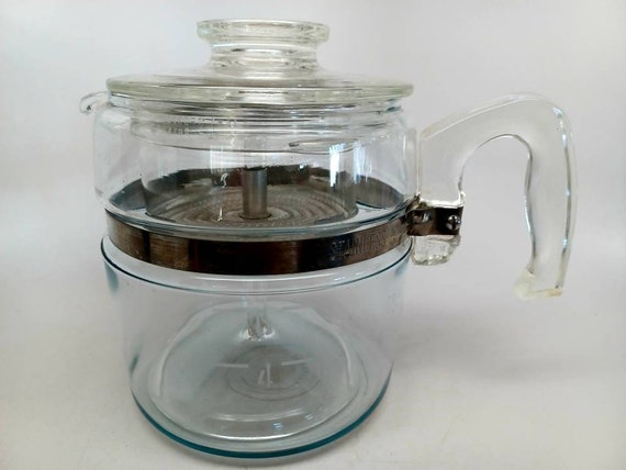 Vintage Pyrex Coffee Pot Pyrex 6 Cup Percolator Vintage Glass Percolator 