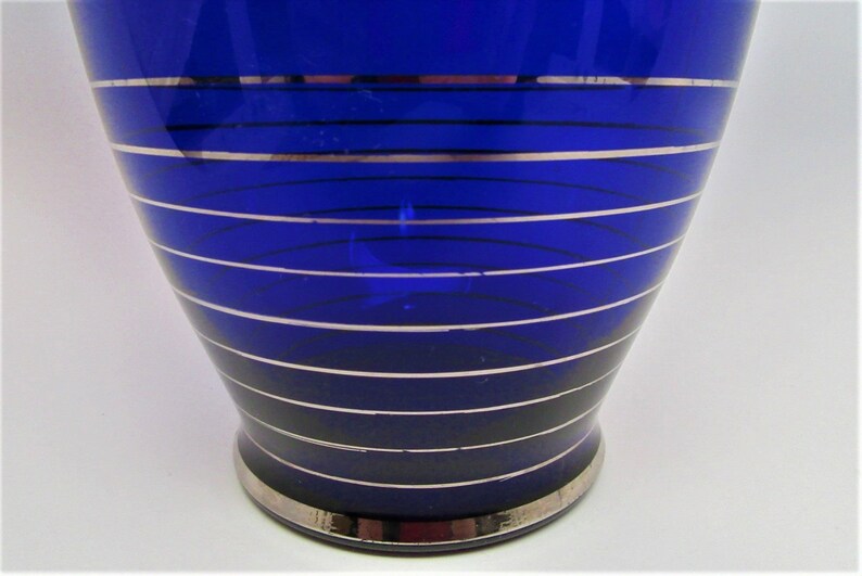 Cobalt Blue Vase Silver Overlay Platinum Overlay 9 Etsy