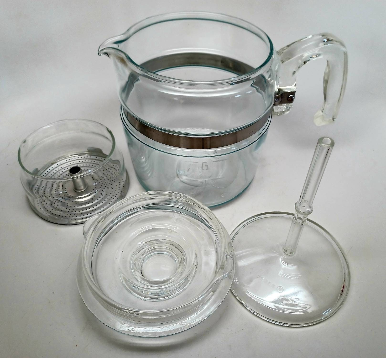  VINTAGE Corning Pyrex Flameware 6 Cup Percolator