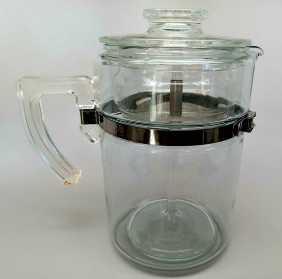 Vintage Pyrex Tall Coffee Pot Pyrex 9 Cup Percolator Vintage Glass  Percolator Pyrex Flameware 