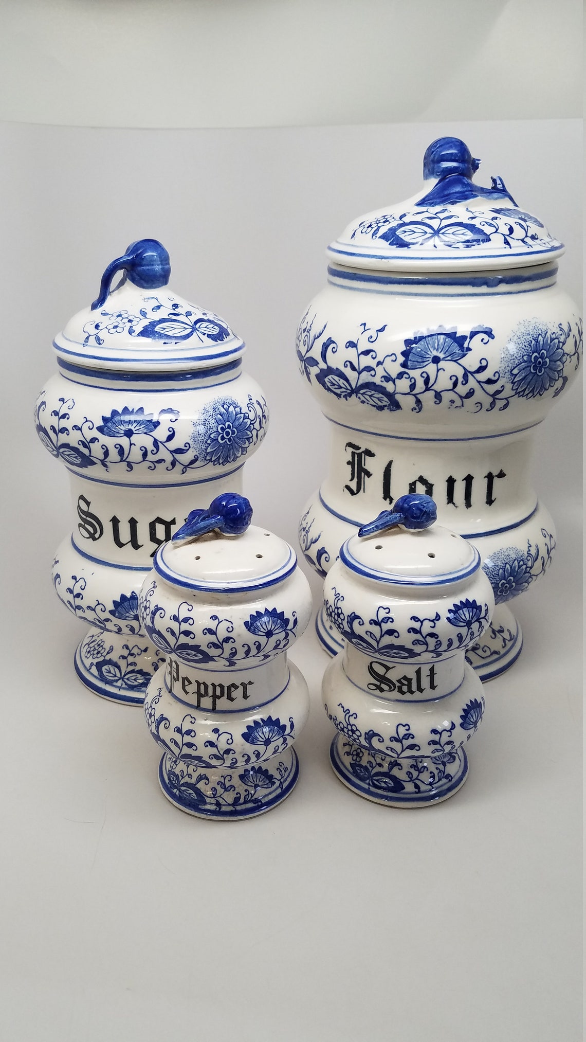 Blue Onion canister blue Onion sugar canister blue Onion Etsy