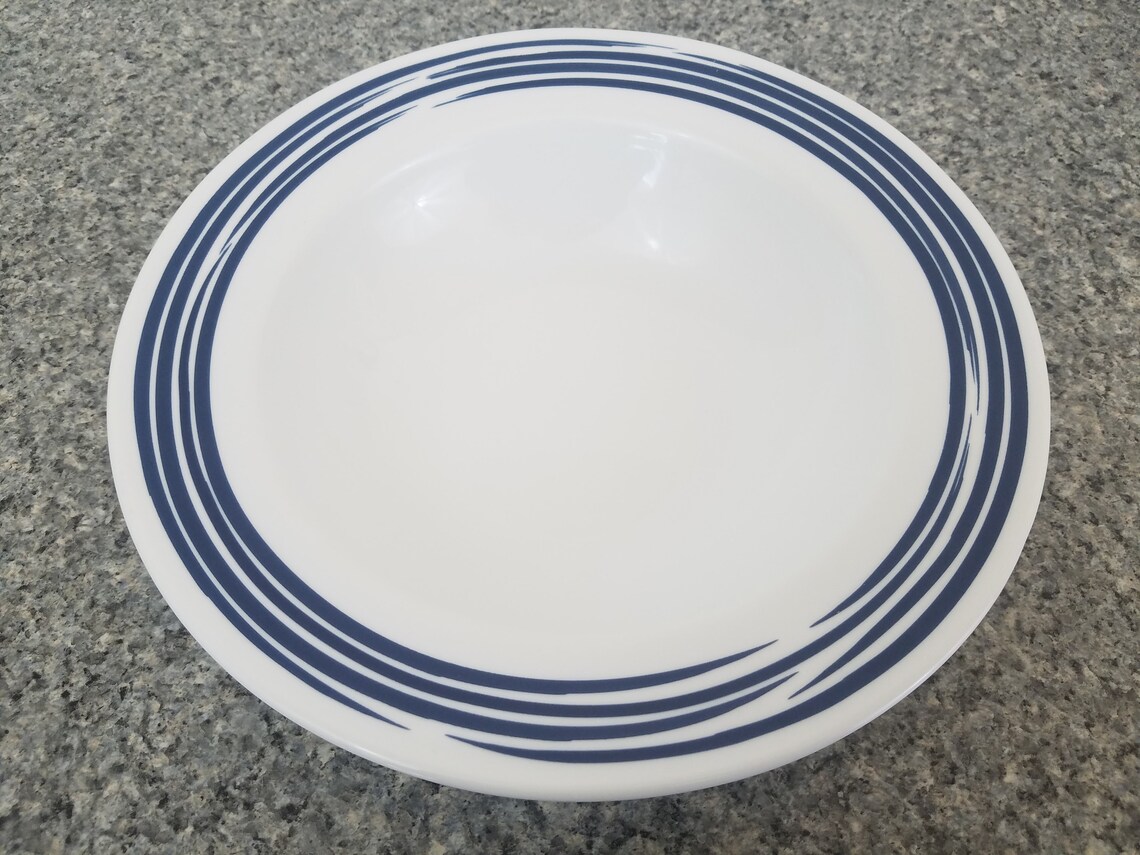Corelle rimmed pasta bowl rimmed serving bowl Corelle 3 blue Etsy