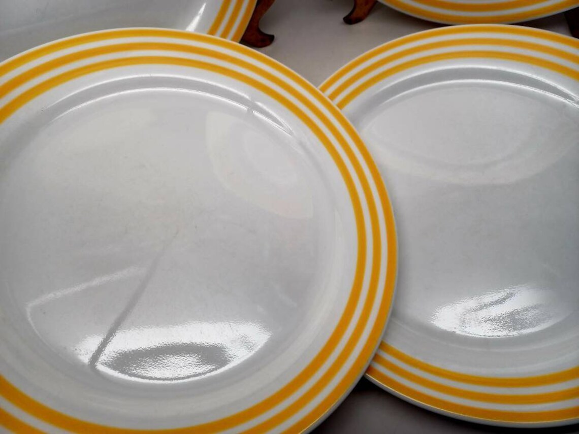 Corelle Rainbow Yellow Dinner Plates Corelle Plates Set of 4 Etsy