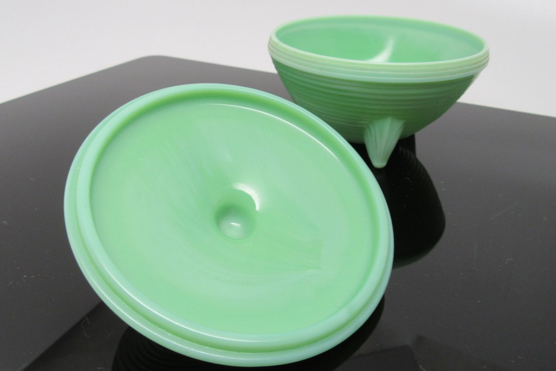 Vintage Jadeite Trinket dish Etsy