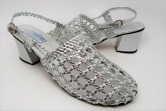 Montgomery Ward Sandals, Vintage Silver lace sanda