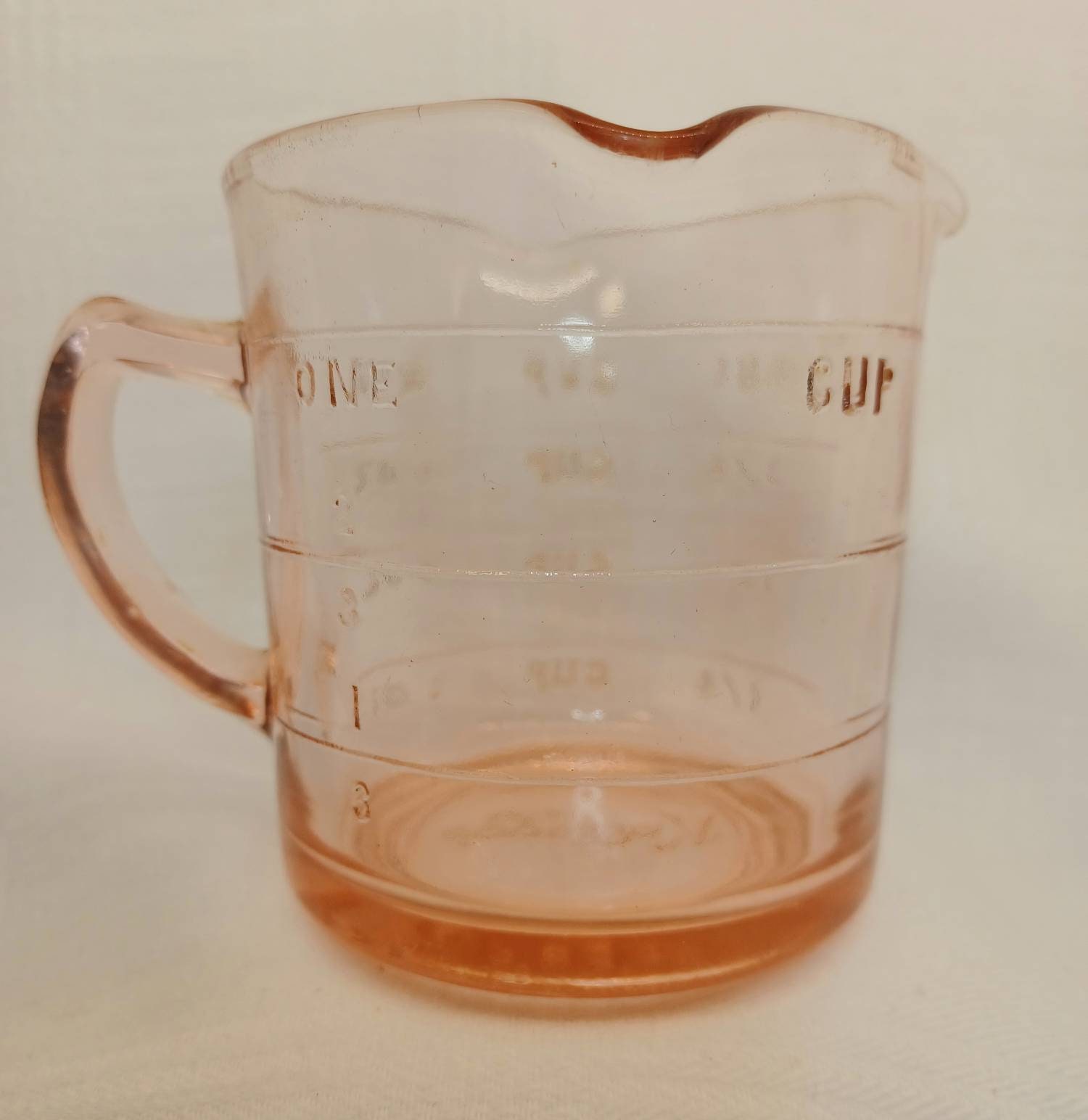 5 Spout Shot Glass Etched With Grape Bunch Cup, Depression Glass Light Pink  Vintage Measuring Cup RARE What is This 