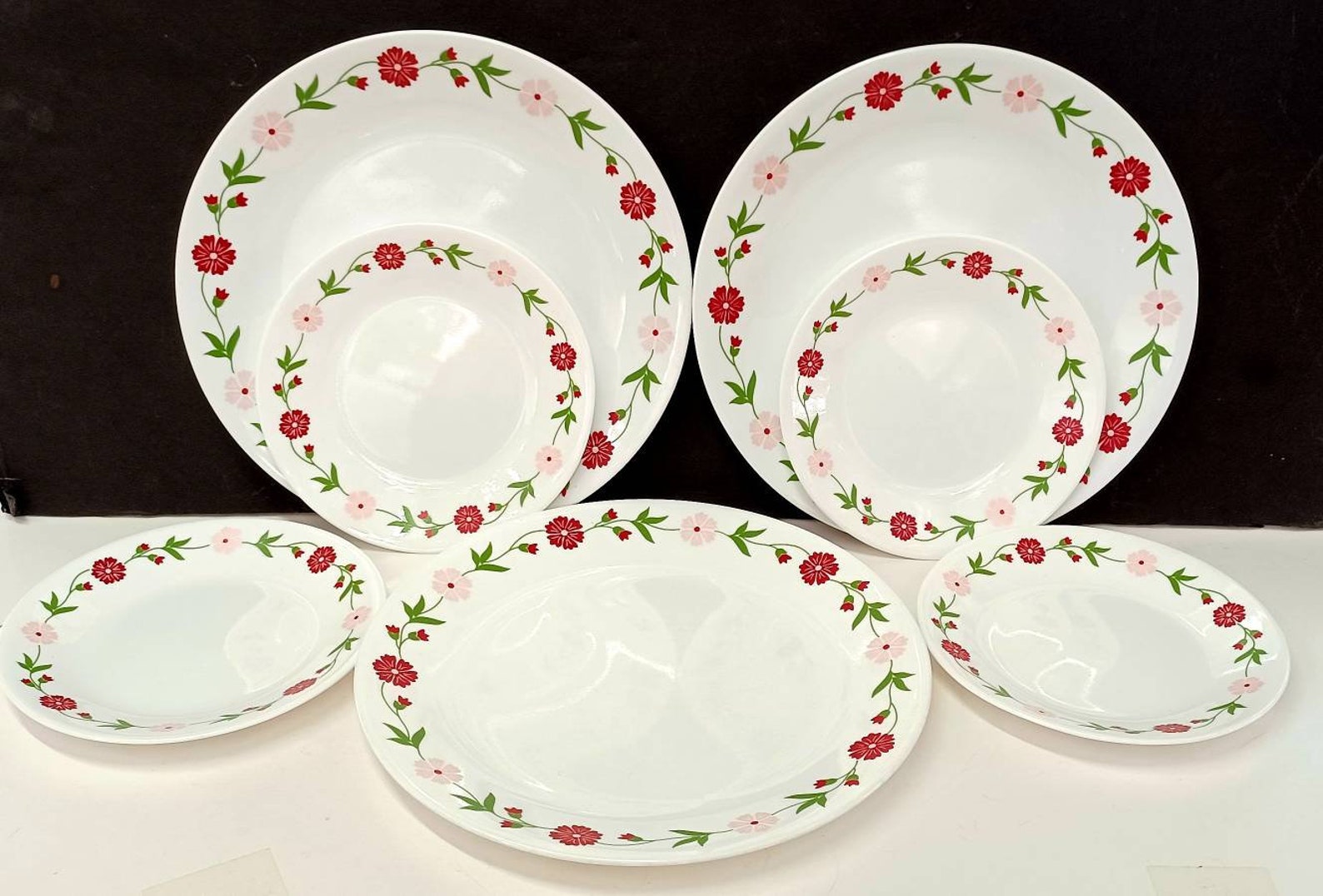 Vintage Corelle Spring Pink Dinner Plates Spring Pink B&b Plates 7 Pc