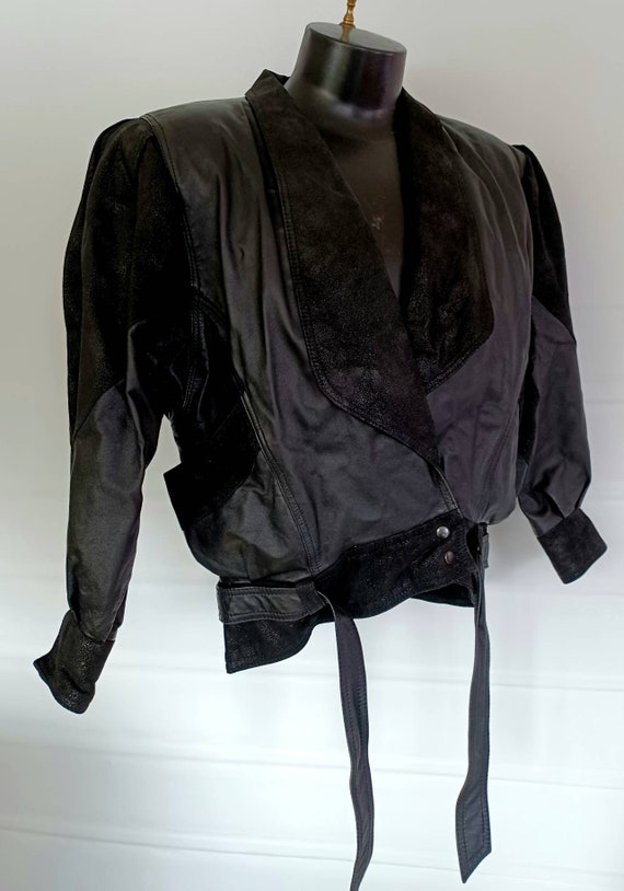 Vintage G-111 leather jacket black leather coat wi