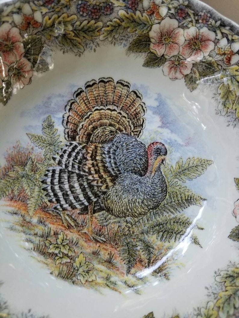 Turkey bowls Thanksgiving by Queens set of 4 Thanksgiving coupe cereal bowls
