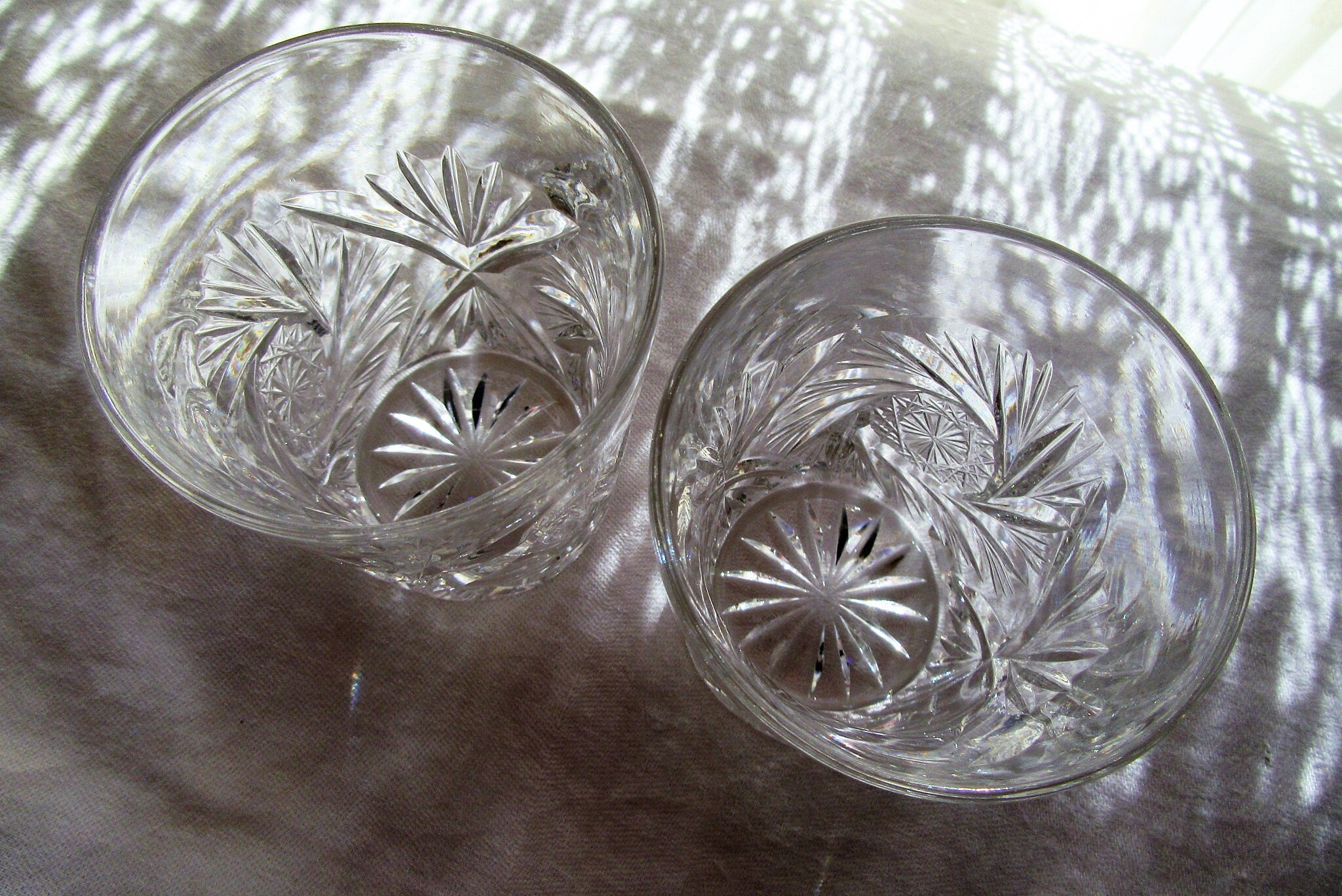 Vintage crystal tumblers with flowers crystal tumblers set Etsy