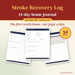 Utskrivbar återhämtningslogg för stroke, 14-dagars hemjournal för vårdgivare (PDF)