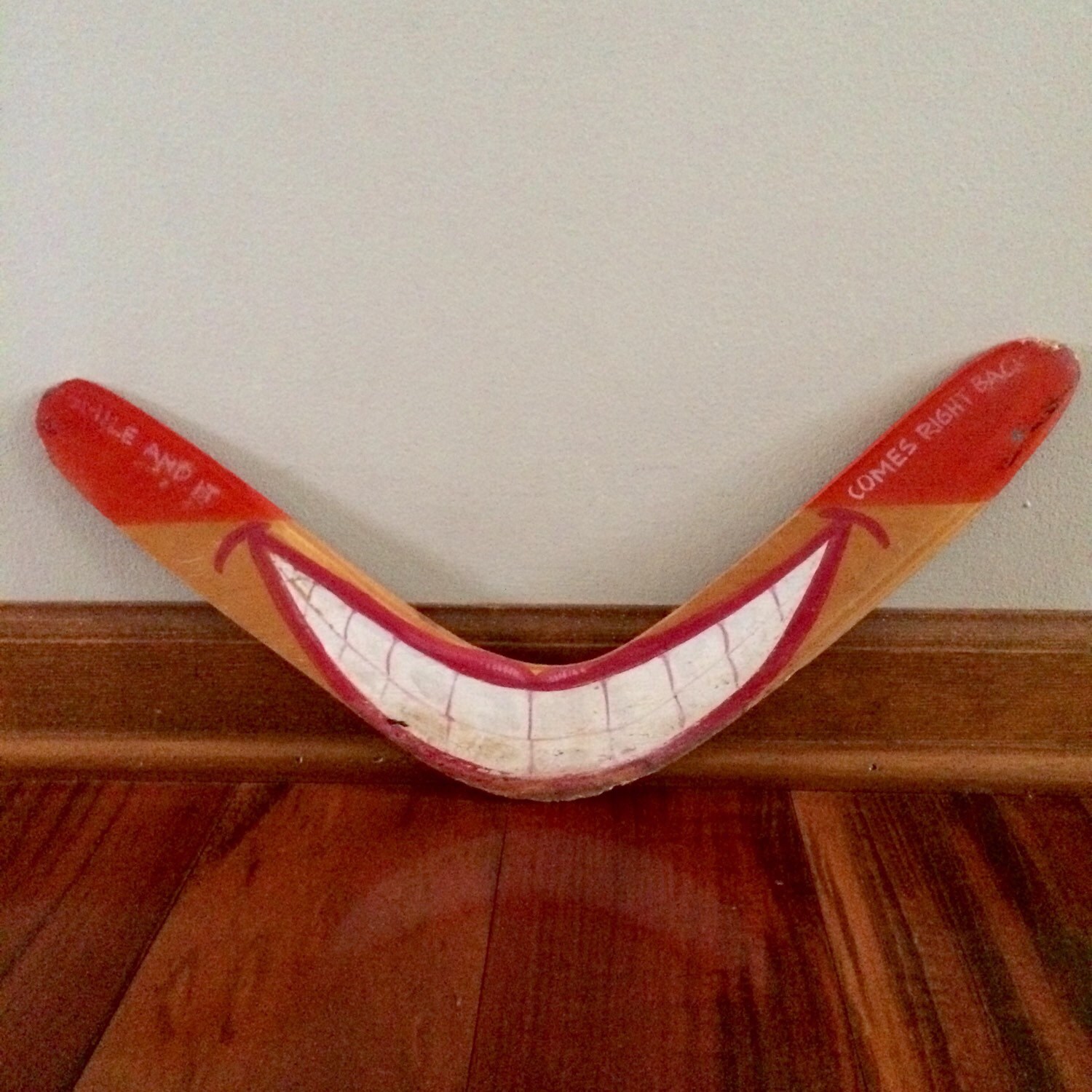 Vintage boomerang painted wood boomerang Australian decor Etsy