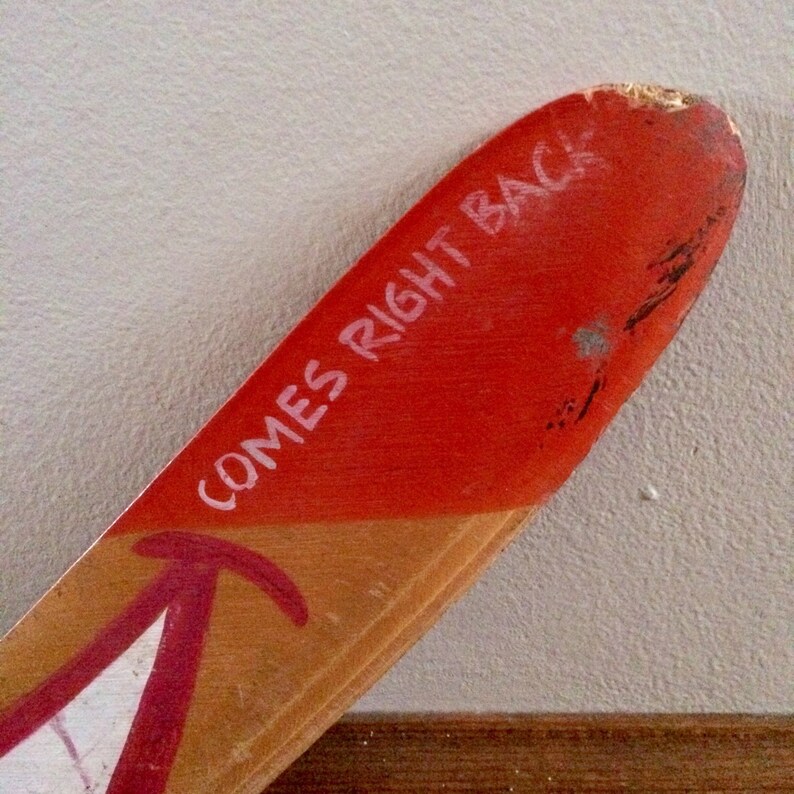 Vintage boomerang painted wood boomerang Australian decor Etsy