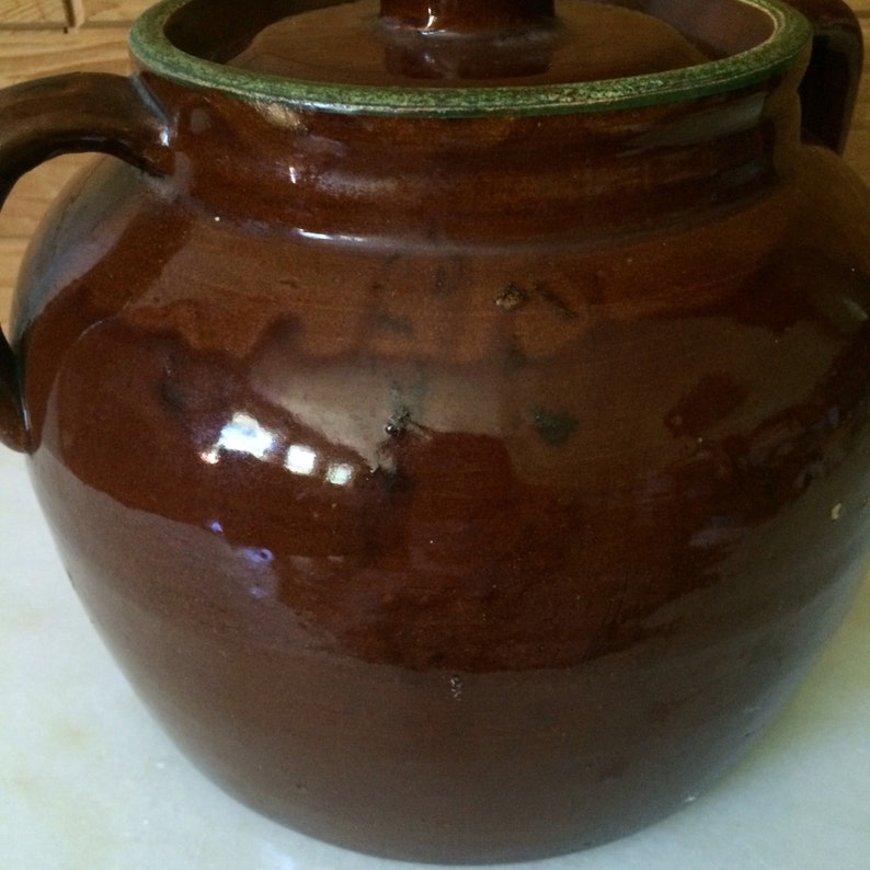Olla de frijol grande cerámica marrón rústico jarro pote de | Etsy