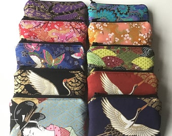 Japanese fabric coin purse/card pouch - handmade in Cornwall by Daisy Heart Creations