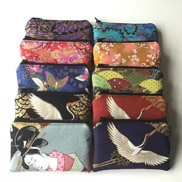 Japanese fabric coin purse/card pouch - handmade in Cornwall by Daisy Heart Creations
