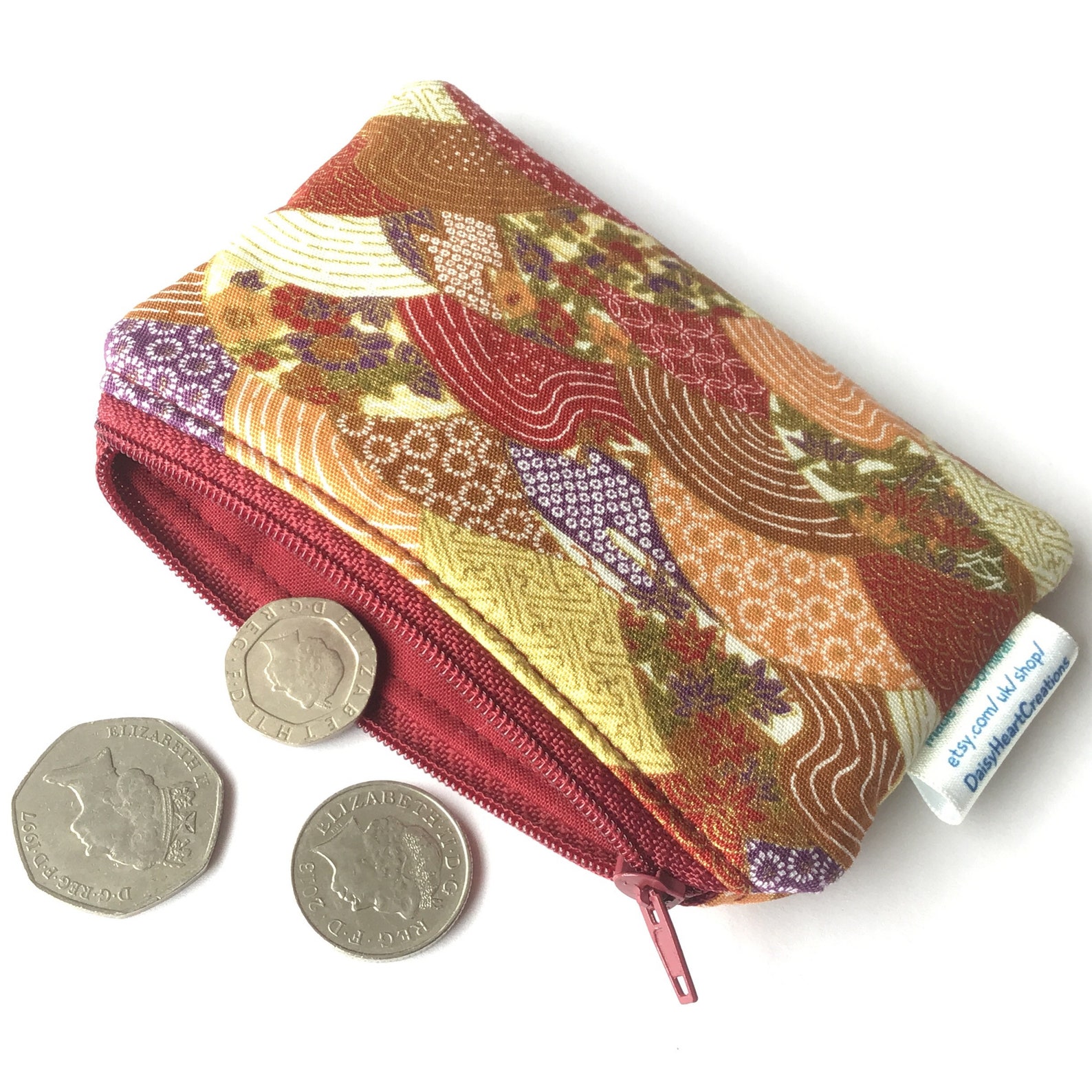 Japanese fabric coin purse/card pouch handmade in Cornwall Etsy
