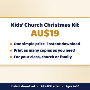 Weihnachtslektionspaket für Kindergottesdienst – 4 Advents-Sonntagsschullektionen, Videos zum Vorlesen der Weihnachtsgeschichte, Ausmalbilder, druckbare PDF-Datei Bild 6