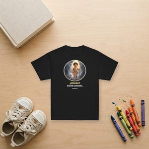 Spanisches Kinderbibel-Shirt ¿Miedo? David auch – David Christian Tee auf Spanisch, Camiseta Cristiana Niños, Aussie Bible Mates