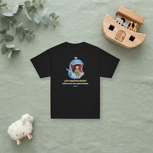 Spanisches Kinderbibel-Hemd ¿Te equivocaste? Jonás tuvo otra oportunidad – Jonah Christian Tee auf Spanisch, Camiseta Cristiana Niños