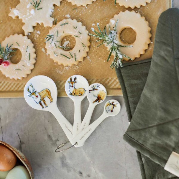 Half Baked Harvest x Etsy Holiday Reindeer Ceramic Measuring Spoons