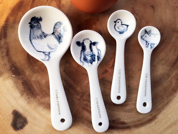 Ceramic Farm Animal Measuring Spoons