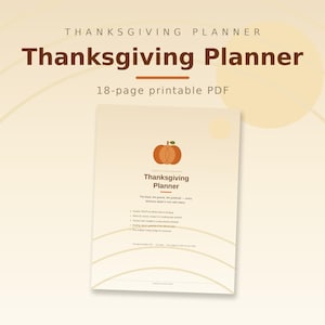 Thanksgiving Planner Printable, Holiday Dinner Organizer PDF, Menu & Guest List, Cooking Timeline, Fall Host Binder
