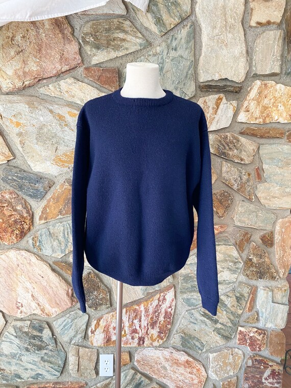CC Filson Seattle HEAVY 100% Wool Sweater Navy Blu