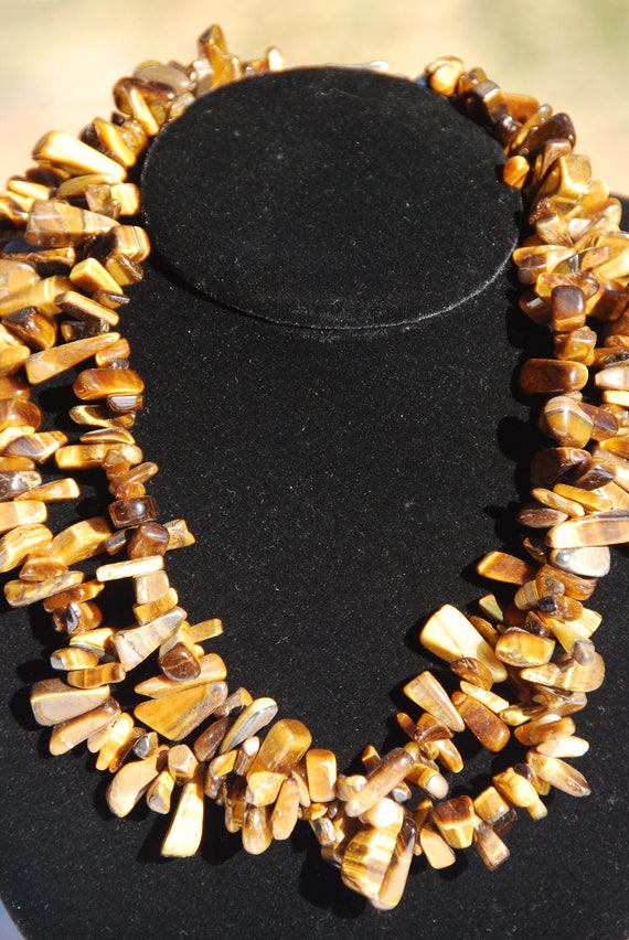 Double Strand Tiger's Eye Necklace 17" - image 2