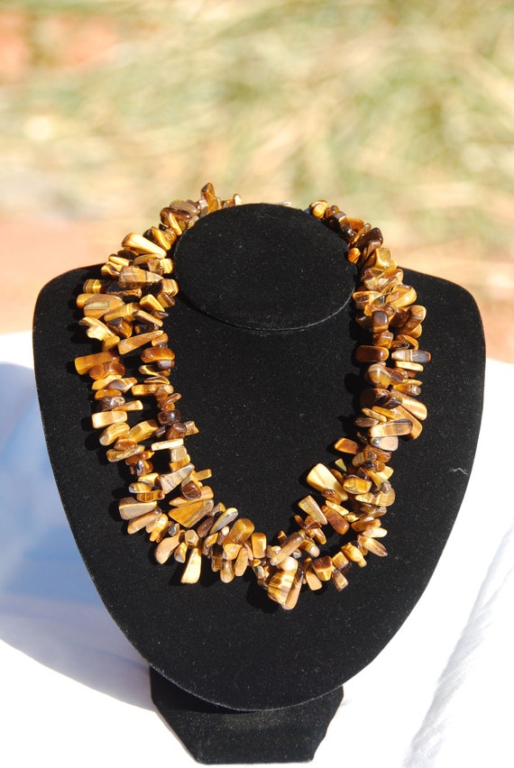 Double Strand Tiger's Eye Necklace 17" - image 1