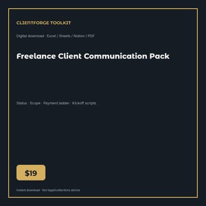 Freelance Client Communication Pack — Sheets & Notion