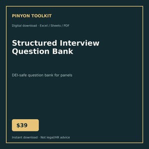 DEI-Safe Structured Interview Question Bank (PDF + Sheets)