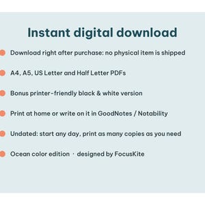 Instant download graphic explaining how to access and print your digital PDF files.