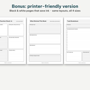 Bonus minimalist printer friendly black and white version of all fourteen workbook pages.