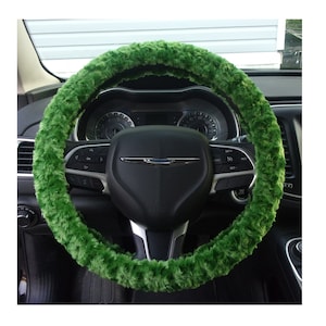 Made in USA Minky Green rosebud swirls steering wheel cover