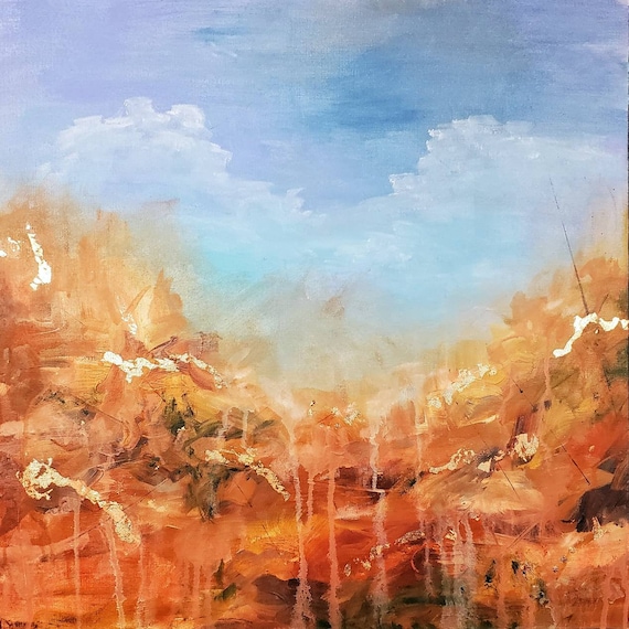 Watercolor Landscape Atmoshpeheric Mountain Painting Landscape Painting Original Watercolor Painting Abstract Modern Art