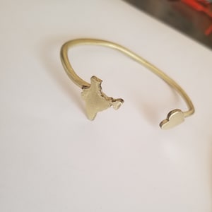 Liebe Indien recyceltes Messing kundenspezifische Zustand oder Land öffnen Armreif Karte Schmuck Zustand Armband