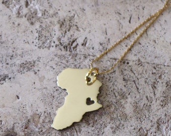 Love for Africa Gold Heart cut out Necklace