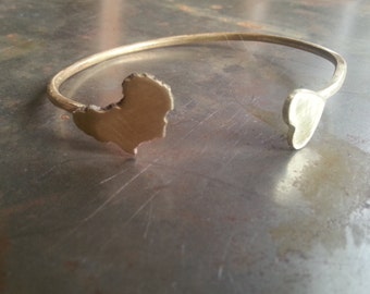 Love Africa Recycled Brass CUSTOM State or Country Open Bangle