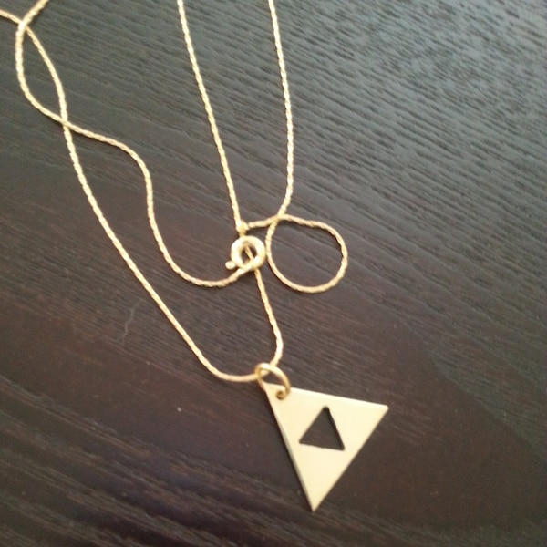 Gold Triforce Legend of Zelda symbol necklace