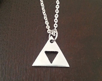 Silver Triforce Legend of Zelda symbol necklace