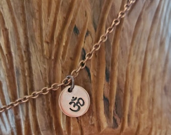Rustic Copper Om Necklace