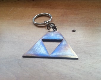 Legend of Zelda Triforce Steel Irridescent Recycled Keychain