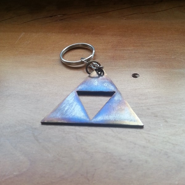 Legend of Zelda Triforce Steel Irridescent Recycled Keychain