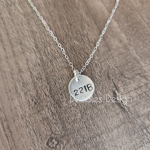 221B Sherlock Holmes Fan Necklace Apartment Number Custom Necklace