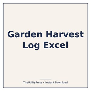 Registro de cosecha de jardín en Excel, hoja de cálculo para el seguimiento de la cosecha de hortalizas, plantilla de registro de rendimiento de cultivos