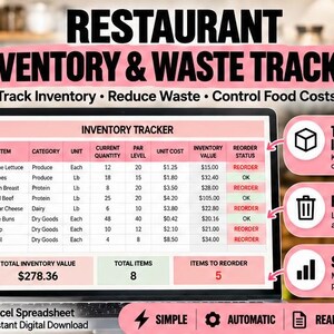 Restauranginventering och avfallsspårning | Livsmedelsinventering i Excel
